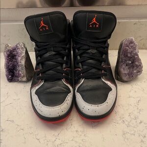 Jordan Black and Red Athletic Shoes